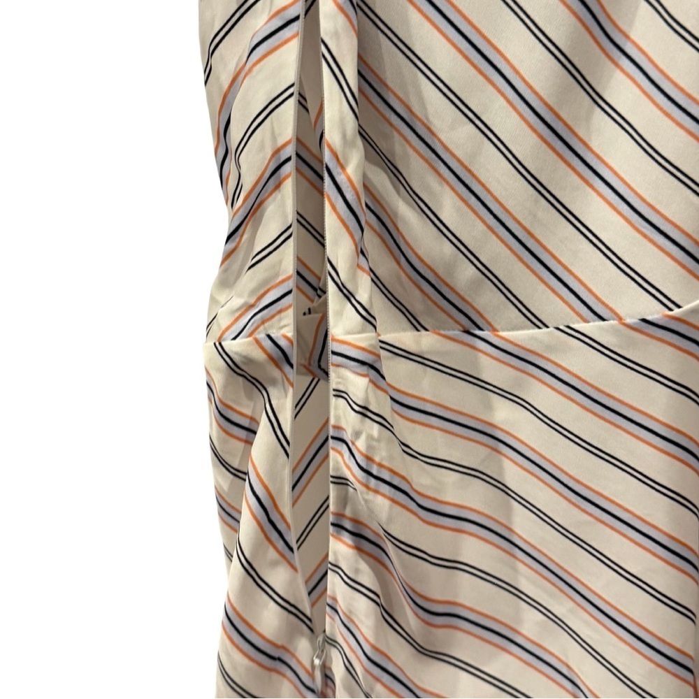 Lewit Laurie striped draped asymmetric silk blend top Womens XL NWOT - Picture 5 of 8